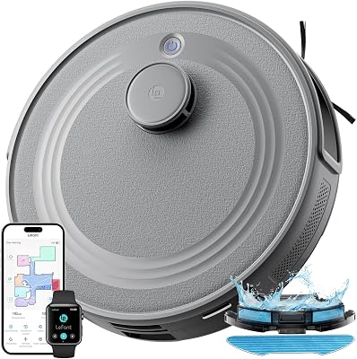 💎 70% MEGA DEAL! Lefant M2 Robot Aspirapolvere Lavapavimenti con Mappatura Laser dToF 2 in 1, 6000Pa, Navigazione Intelligente PSD Anti-Ostacoli, 160 Min,Controllo APP/Alexa, Ideale per Peli Animali, Grigio