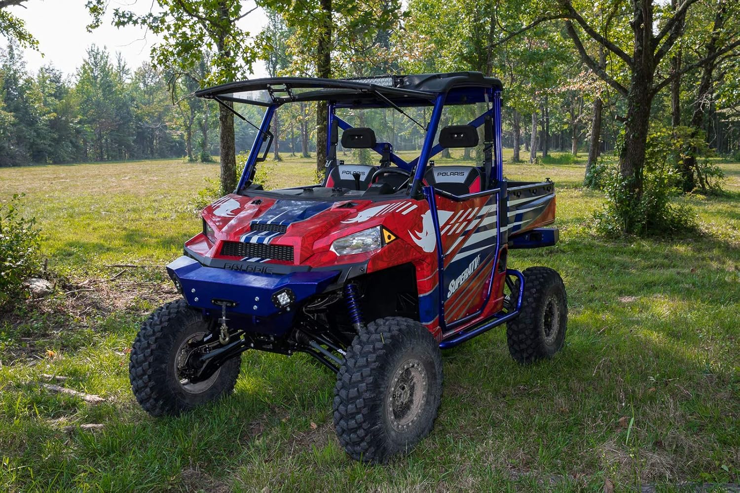 SuperATV 6" Suspension Lift Kit for Polaris Ranger (See Fitment) - Drop Brackets For Using Stock Shocks - With Rhino 2.0 Axles - Black