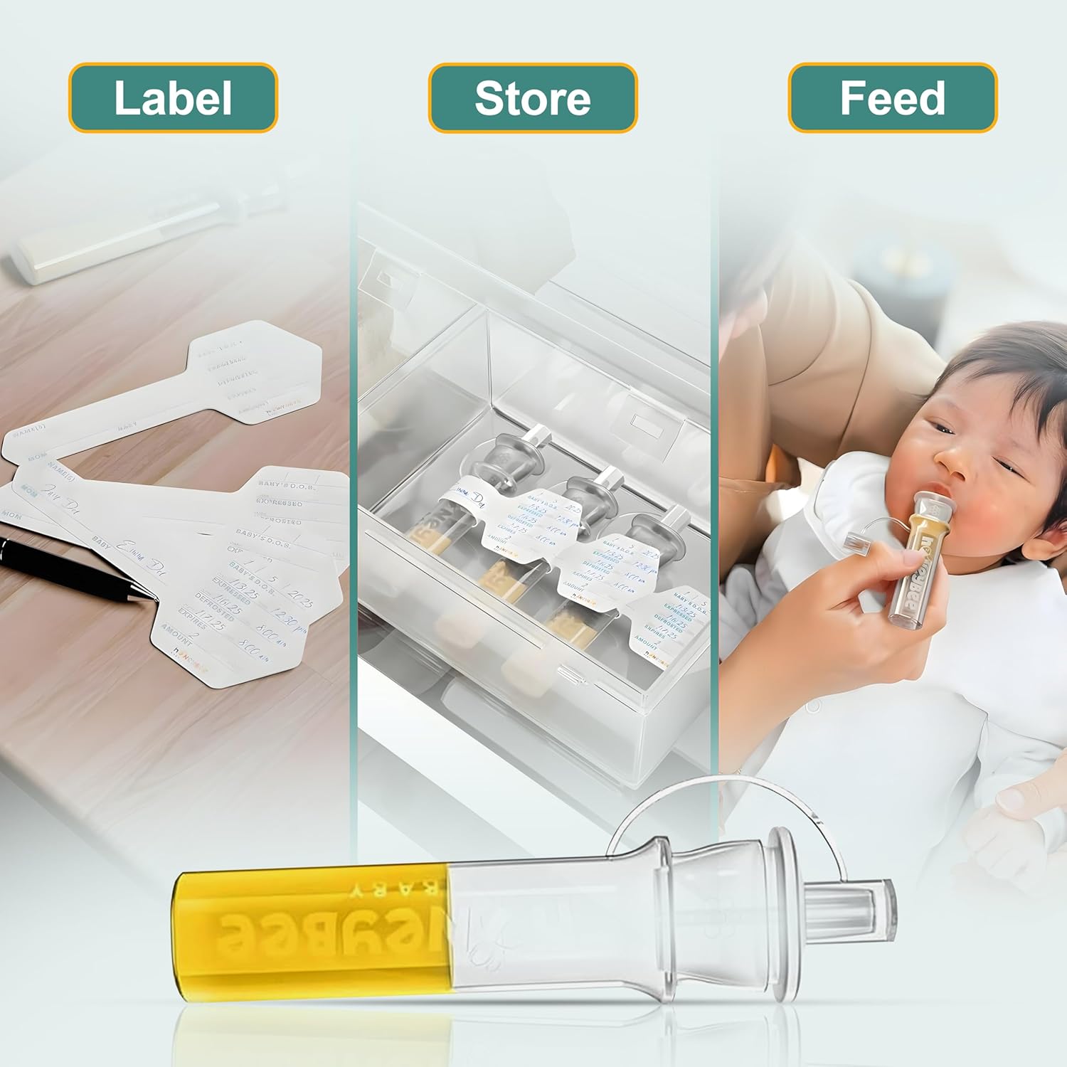 Colostrum Collector Kit | Reusable Silicone Breast Milk Collector for Harvesting Colostrum Breastmilk, Pre-Sterilized Includes Storage Case & Cotton Wipe | Set of 14 Collectors, 5mL each