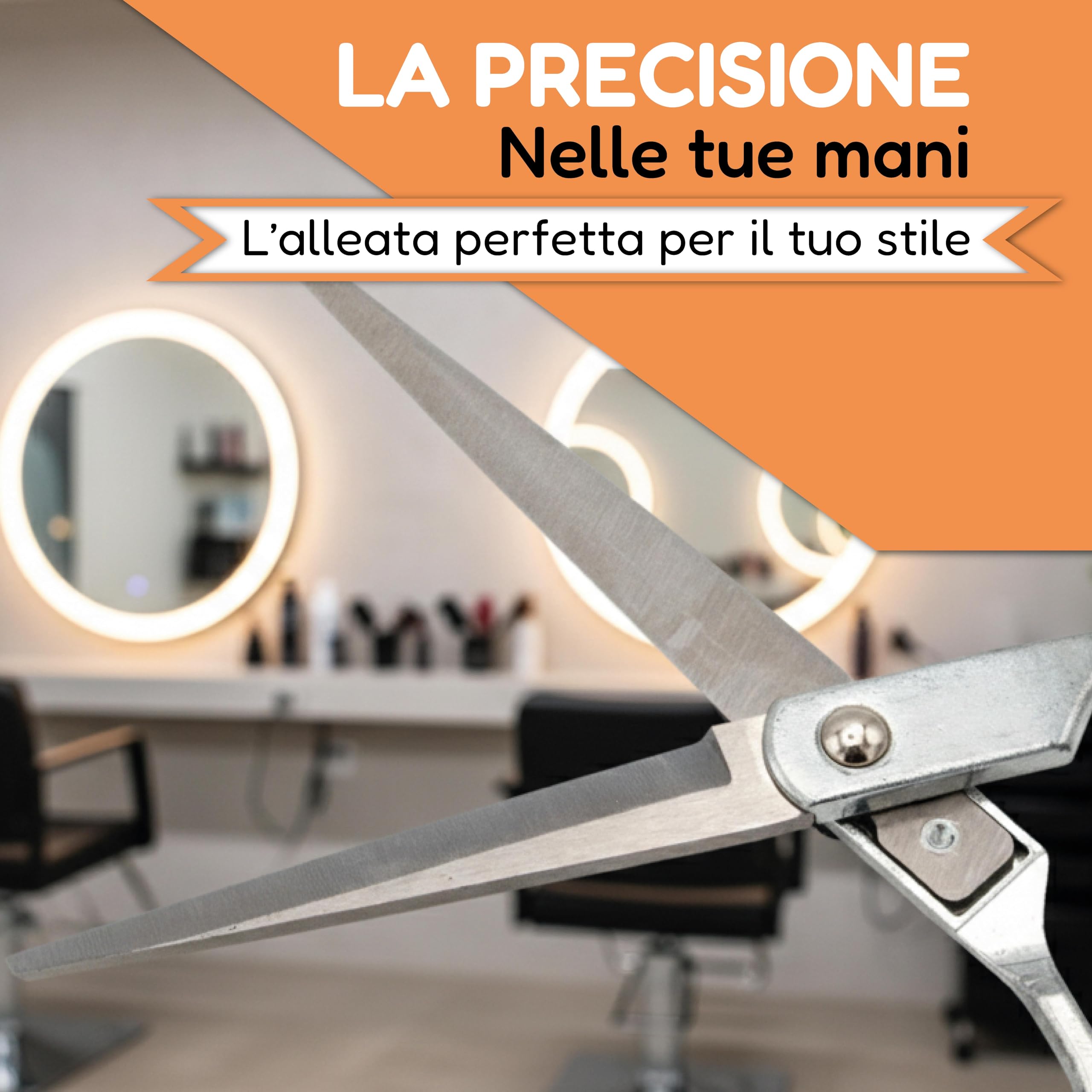 Forbici Parrucchiere Professionali 6 Pollici, Forbici Taglio Capelli in Acciaio Inox, Ergonomiche con Custodia, Ideali per Barbiere, Uomo Donna, Capelli Barba e Uso Domestico