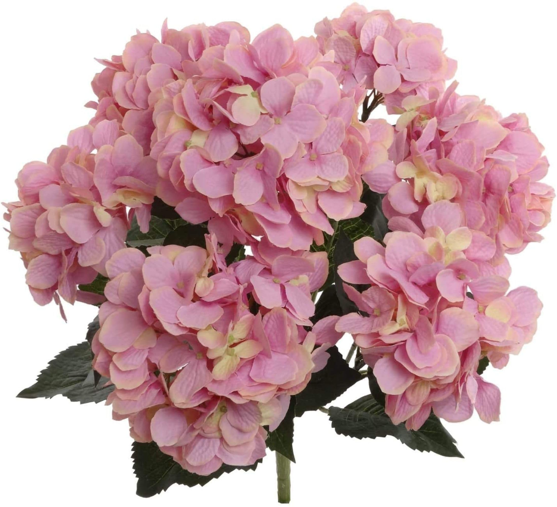 Larksilk Hydrangea Artificial Flowers - Faux Hydrangea Flowers - Home Decor, Easter Decorations, Spring Decor - Floral Centerpieces for Tables - 20" Floral Stems, Pink, 3 Pieces