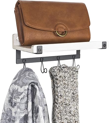 Spectrum Diversified Rowan - EstaciĂłn de gancho y valet de madera para montaje en pared para almacenamiento y organizaciĂłn de entradas, lavado Spectrum Diversified Rowan - EstaciĂłn de gancho y valet de madera para montaje en pared para almacenamiento y organizaciĂłn de entradas, lavado