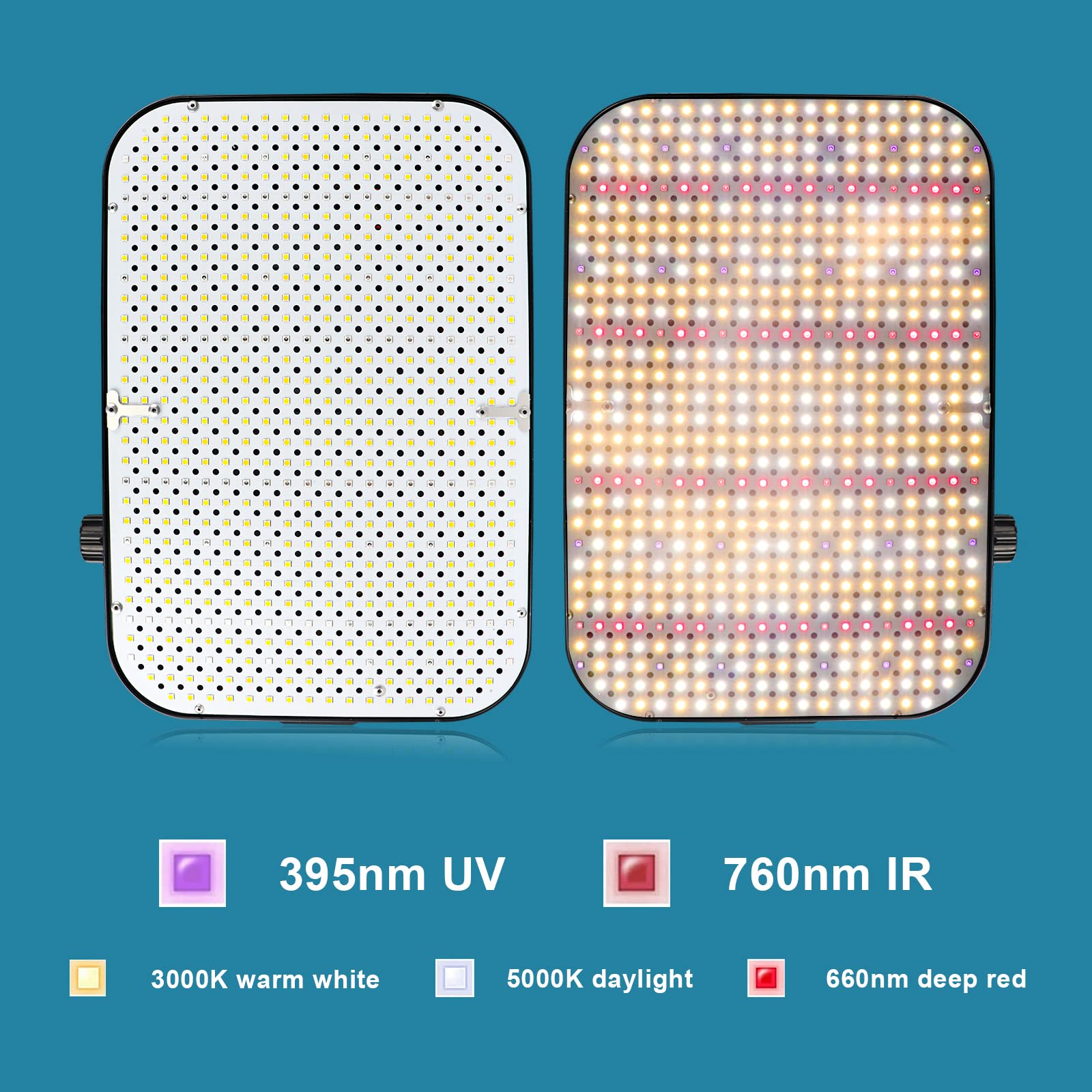 COKOLILA 1200w Dimmerabile Lampada per Piante, High PPFD Sunlike Spettro Completo lampada da coltivazione, luce piante con UV e IR, Funzione catena margherita per piante e verdure da interno