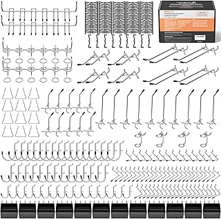 278PCS Pegboard Accessories Organizer Kit, Peg Board Hooks Set with Bins for Organizing Various Tools, 1/8 and 1/4 inch Pegboard Hooks Assortment for Hanging Storage,Garage Wall Attachments