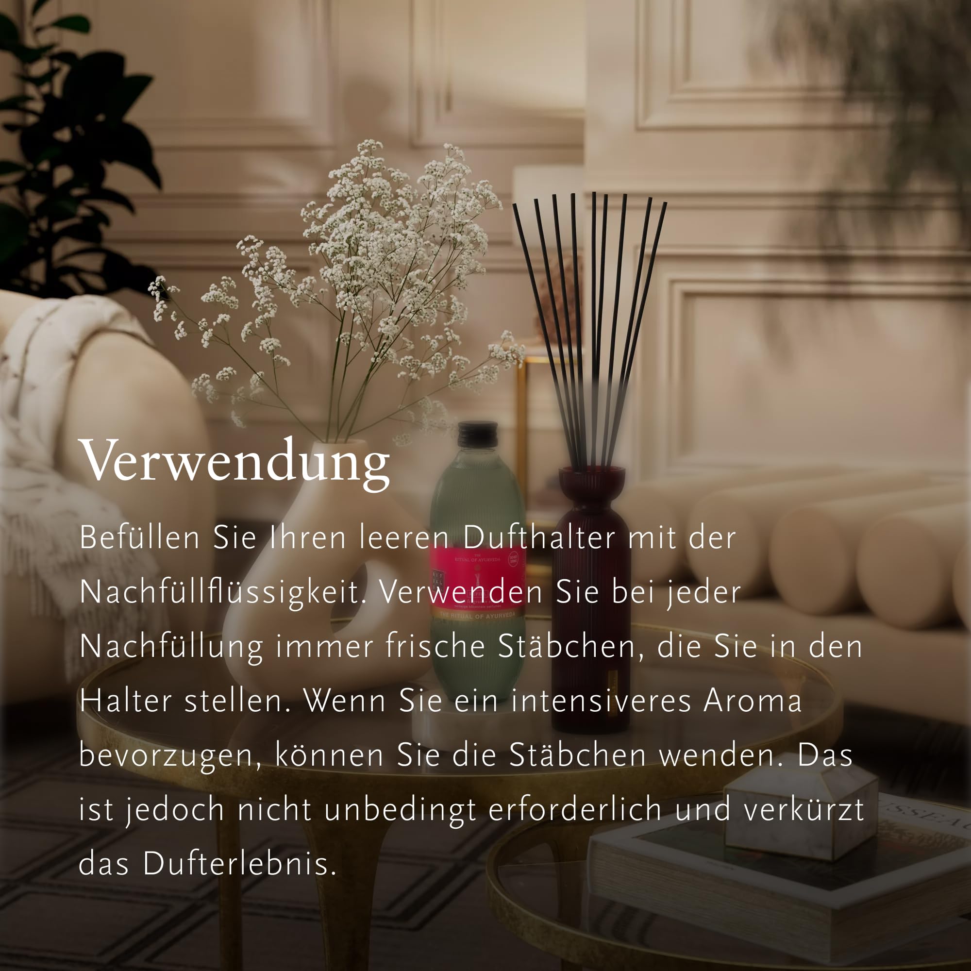 RITUALS Reed Diffuser 1x Nachfüllpack The Ritual of Ayurveda - Zweifach nachfüllbar – Duftstäbchen mit Indischer Rose und Süßmandelöl – Ausgleichender Raumduft - 1x 500ml