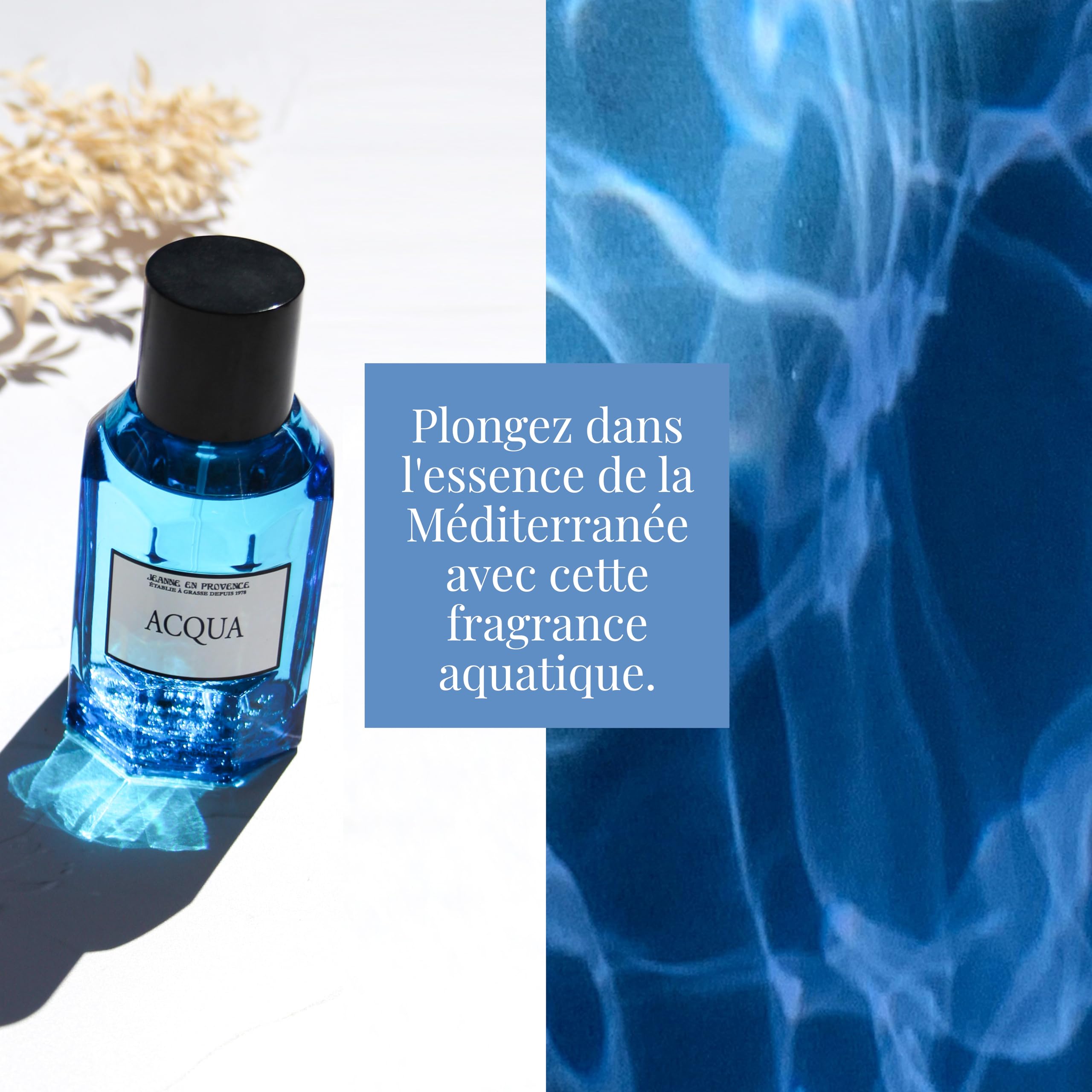 JEANNE EN PROVENCE - Perfumy Homme Acqua - woda toaletowa - butelka z rozpylaczem 100 ml - Wyprodukowano we Francji w Grasse