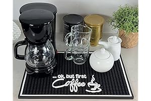 Ok But First Coffee Sign Rubber Bar Mat for Countertop