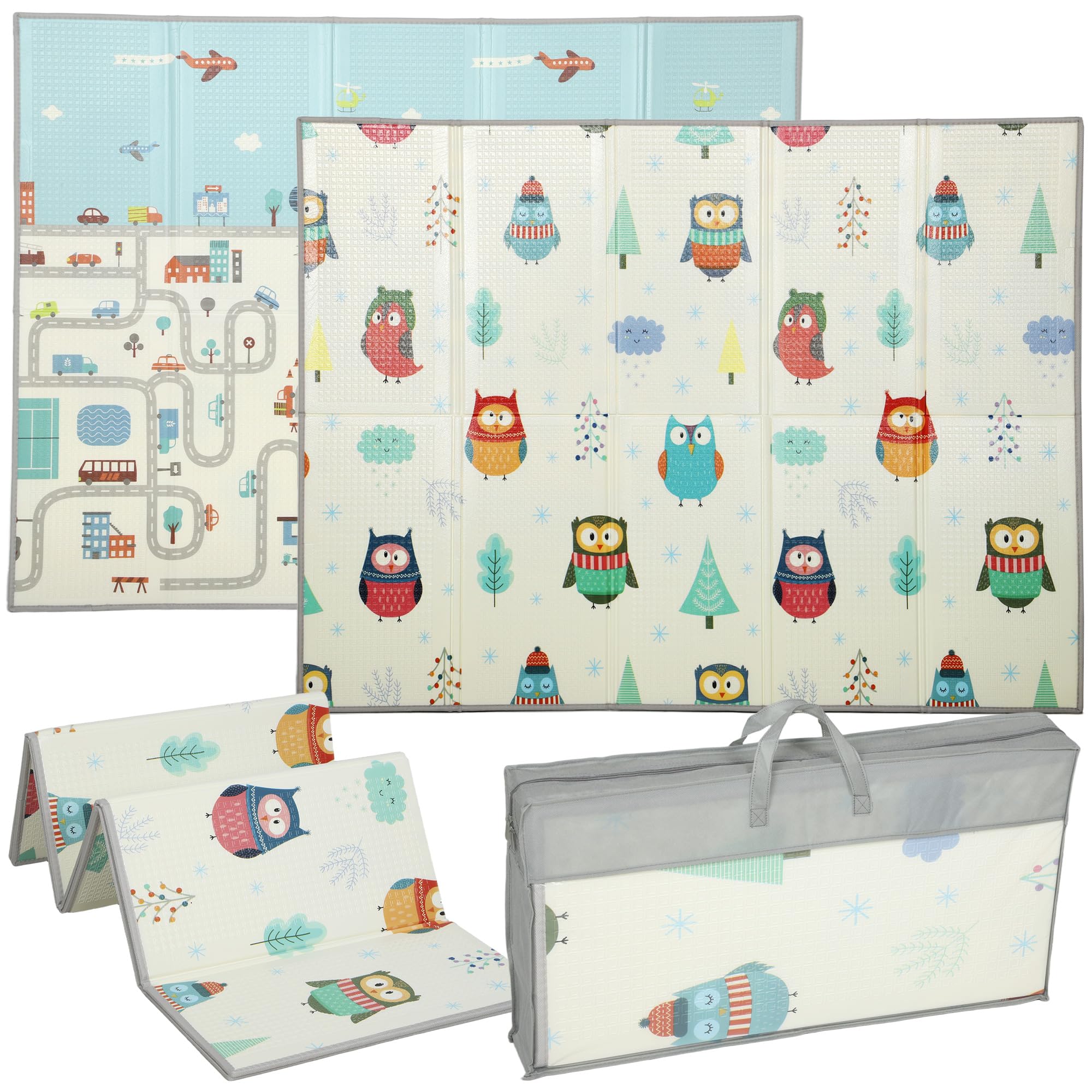 AIYAPLAY Tapis de bébé pliable imperméable réversible 200x150 cm