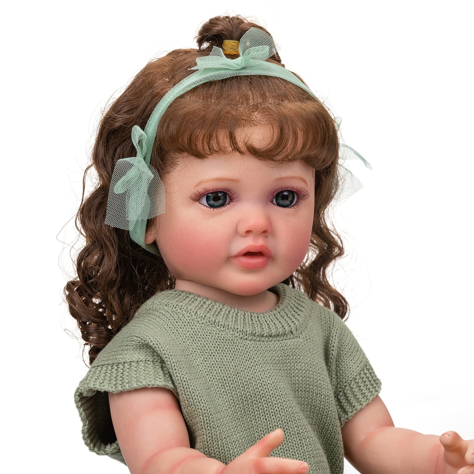 Amazon.co.jp: 55cmリボーンドール可愛い女の子全身柔らかいシリコーン
