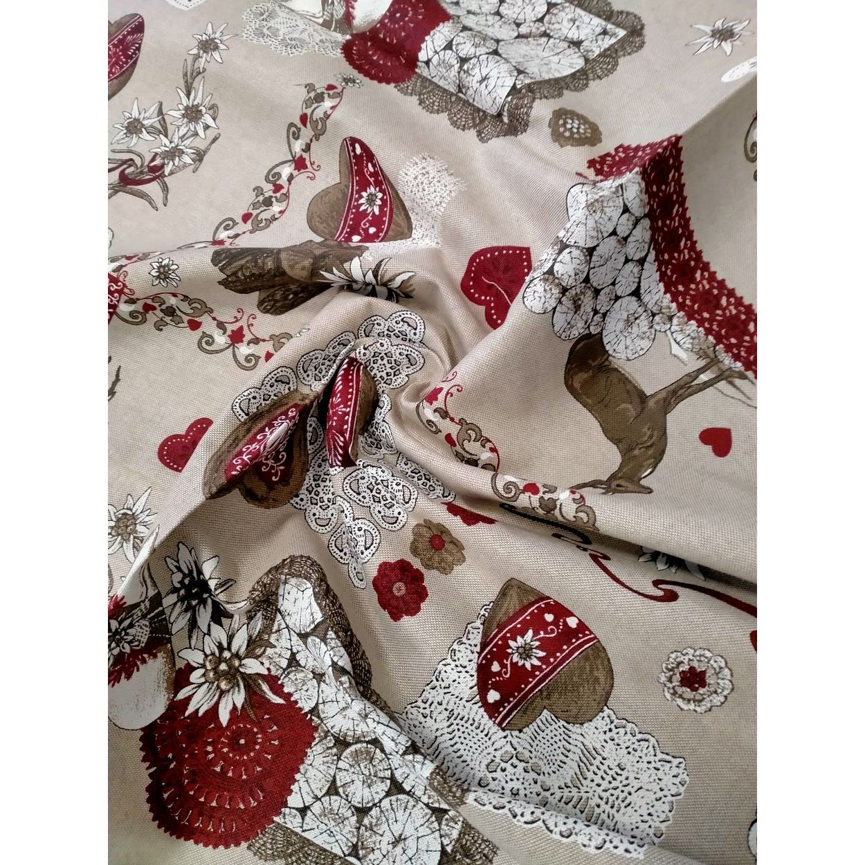 Tessuto Tirolese Shabby Chic Per Tovaglie E Cuscini - Cotone 140cm Di Altezza, Ideale Per Arredamento Country - Foto 8