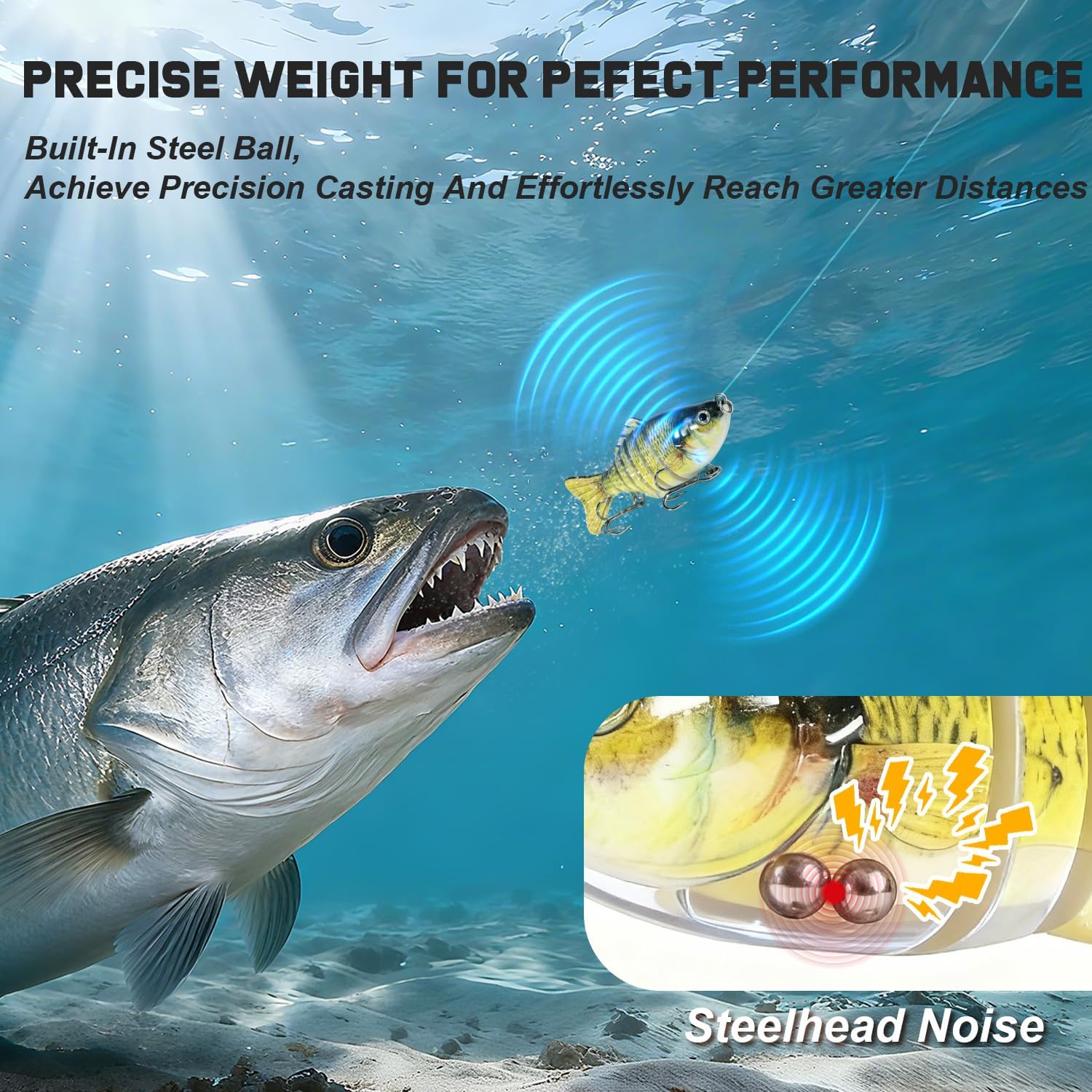 Swim baits Fishing Lures for Freshwater, Fableblis Mixed Top Water Bass Lures, Multi Jointed Swimbaits & Artificial Whopping Plopping Baits for Trout Catfish Crappie Muskie