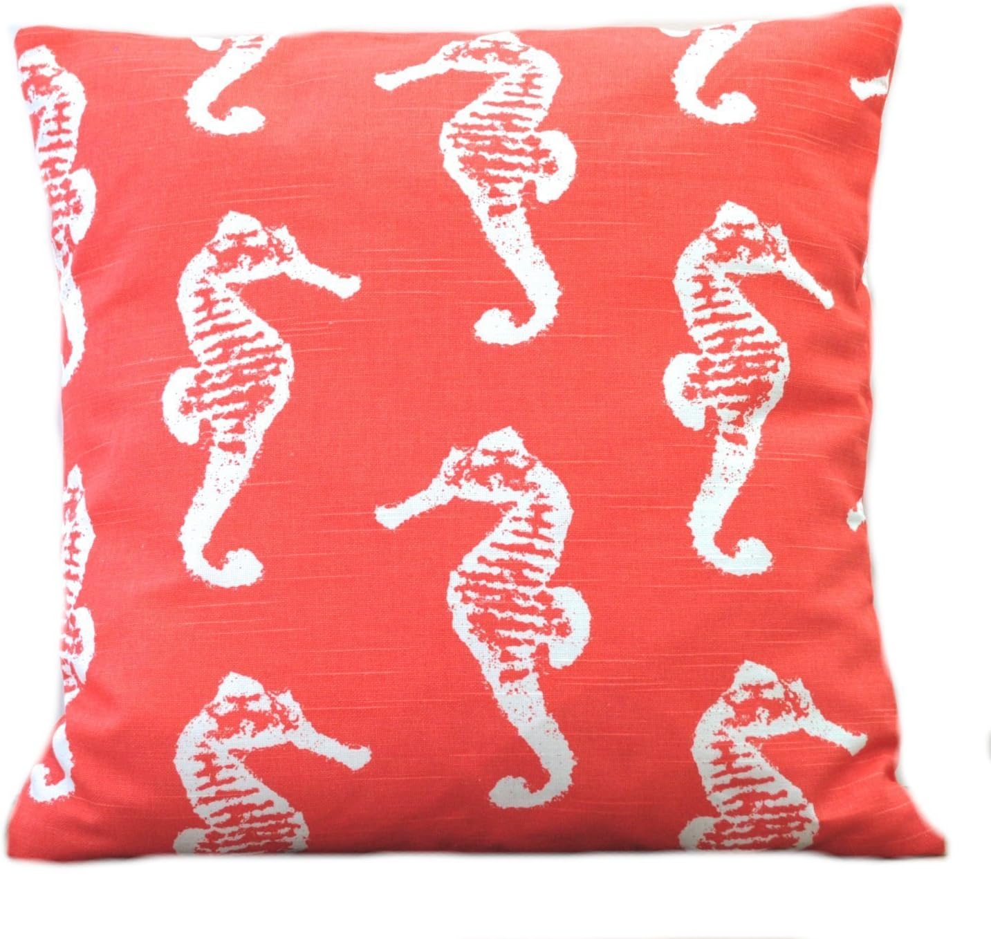 One seahorse coral nautical pillow covers, cushion