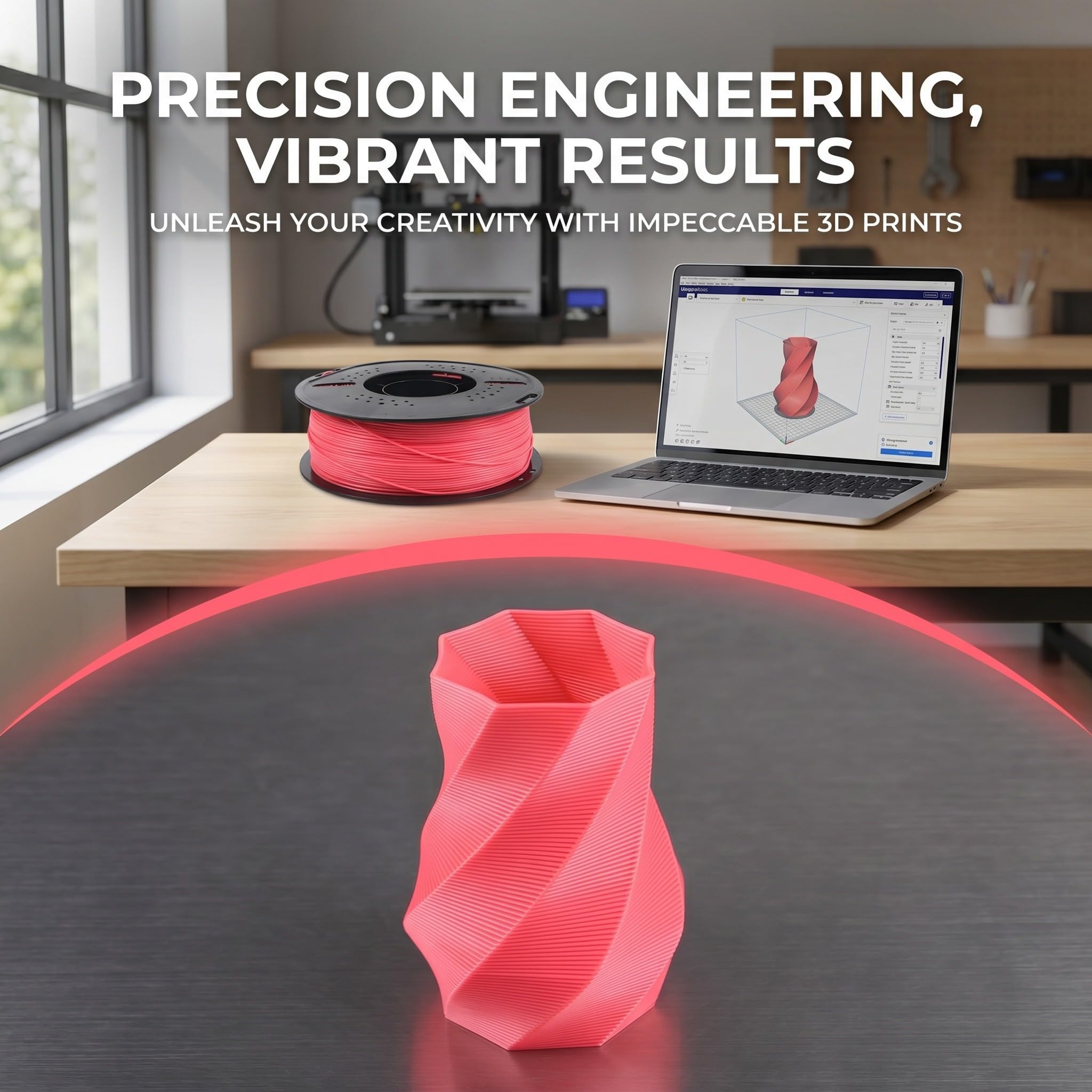WOONEKY Pla 3d druckfilament 1,75mm Spule 1kg Rosa für Nahtloses Drucken und Präzise Miniaturdrucke mit Hoher Maßgenauigkeit