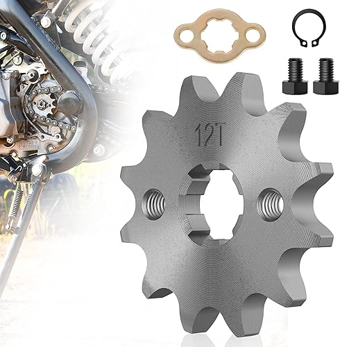 RUTU 428 12T 0.669 in Kit de piñón de motor delantero – Compatible con motos de motocross de 50 cc, 70 cc, 110 cc, 125 cc, 140 cc y 160 cc,