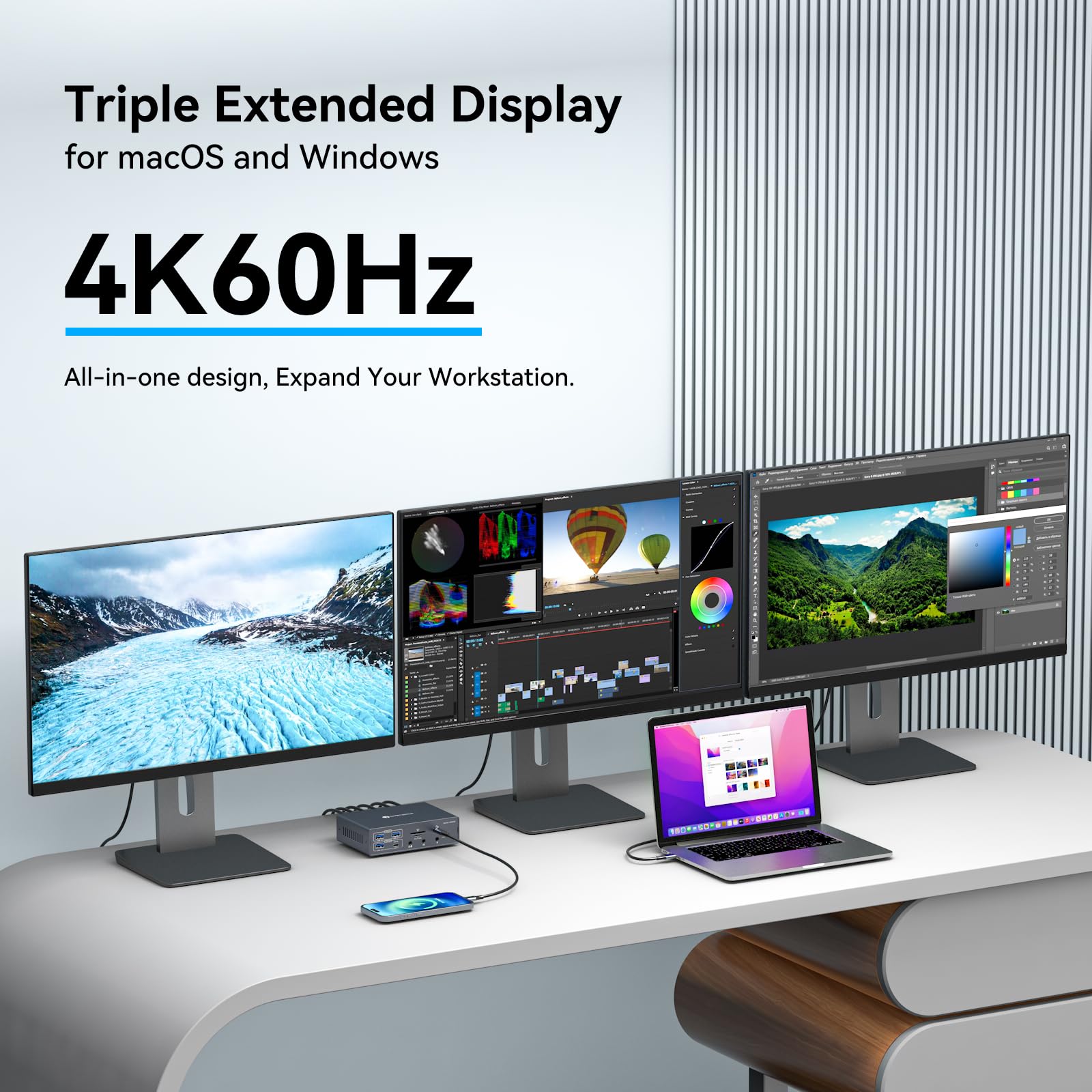 Amazon.co.jp: Thunderbolt ドッキングステーション 4K@60Hz 3モニター 