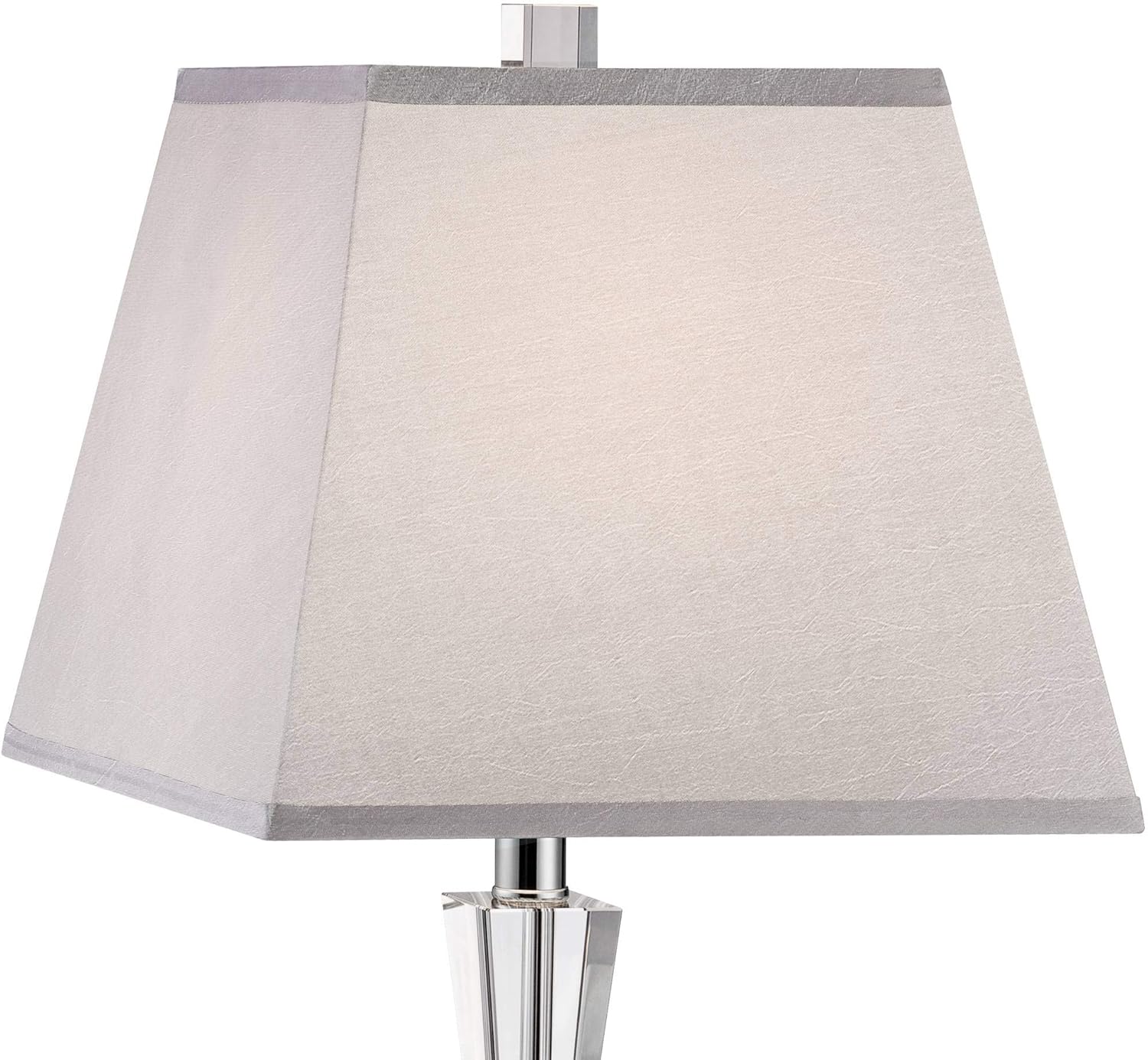Vienna Full Spectrum Deco Collection 27" Tall Modern Table Lamp Chrome Finish Metal Stacked Crystal Single Fabric Shade Living Room Bedroom Bedside Nightstand House Office Home Reading Kitchen