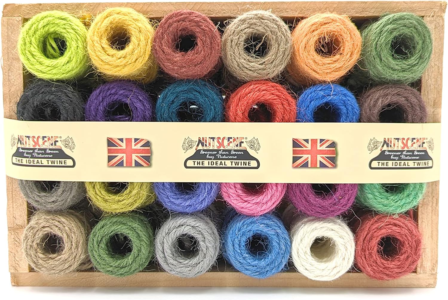 One Wooden Crate of Mini Nutscene Heritage Twine spools 24 Mixed