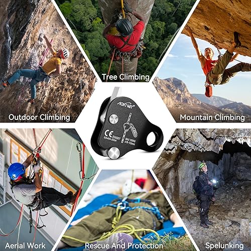 Vista 6 de Cuerda de escalada Ascender Grab Protección contra caídas Dispositivo de Belay Equipo de escalada de árboles, Equipo de rapel Ascensor de cuerda