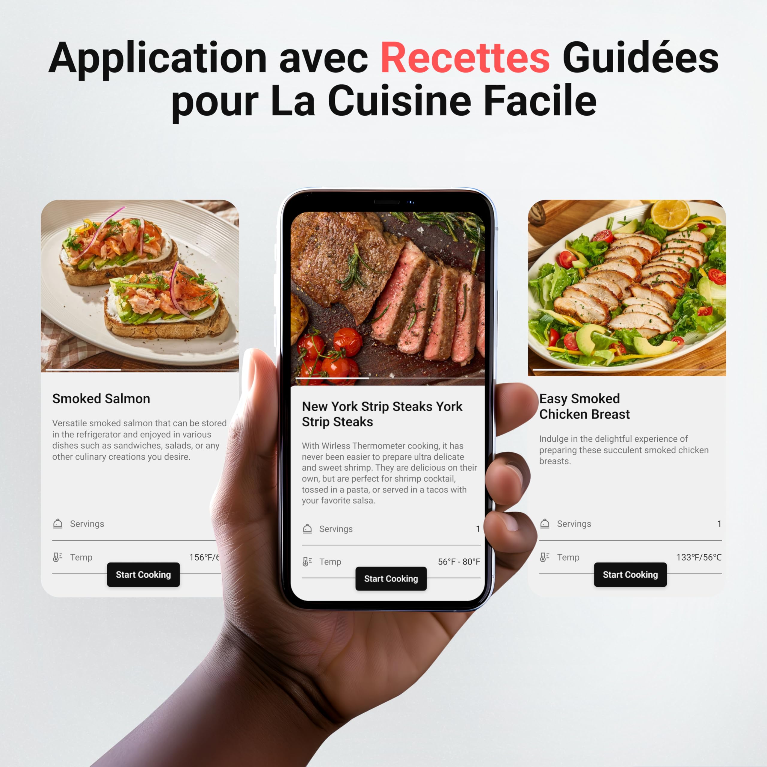 ThermoMaven P1 Thermomètre à Viande Sans Fil, Sonde de Cuisson Connectée | WiFi & Bluetooth 5.3 152 m, 6 Capteurs ±0,3 °C, IPX8, APP & Écran Intelligent, pour Barbecue, Four, Gril, Cuisine
