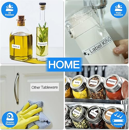 Miniatura 8 de Label KINGDOM Cinta laminada de 0.7 pulgadas de 0.7 pulgadas para Tze-241 Tz241 Brother P-Touch cinta laminada de 34 pulgadas, negro sobre blanco,