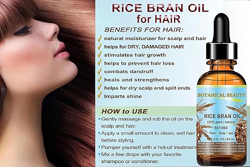 Miniatura 4 de Aceite de salvado de arroz 100% puro y natural refinado sin diluir prensado en frío aceite portador para cara, piel, cuerpo, cabello, masaje, uñas.