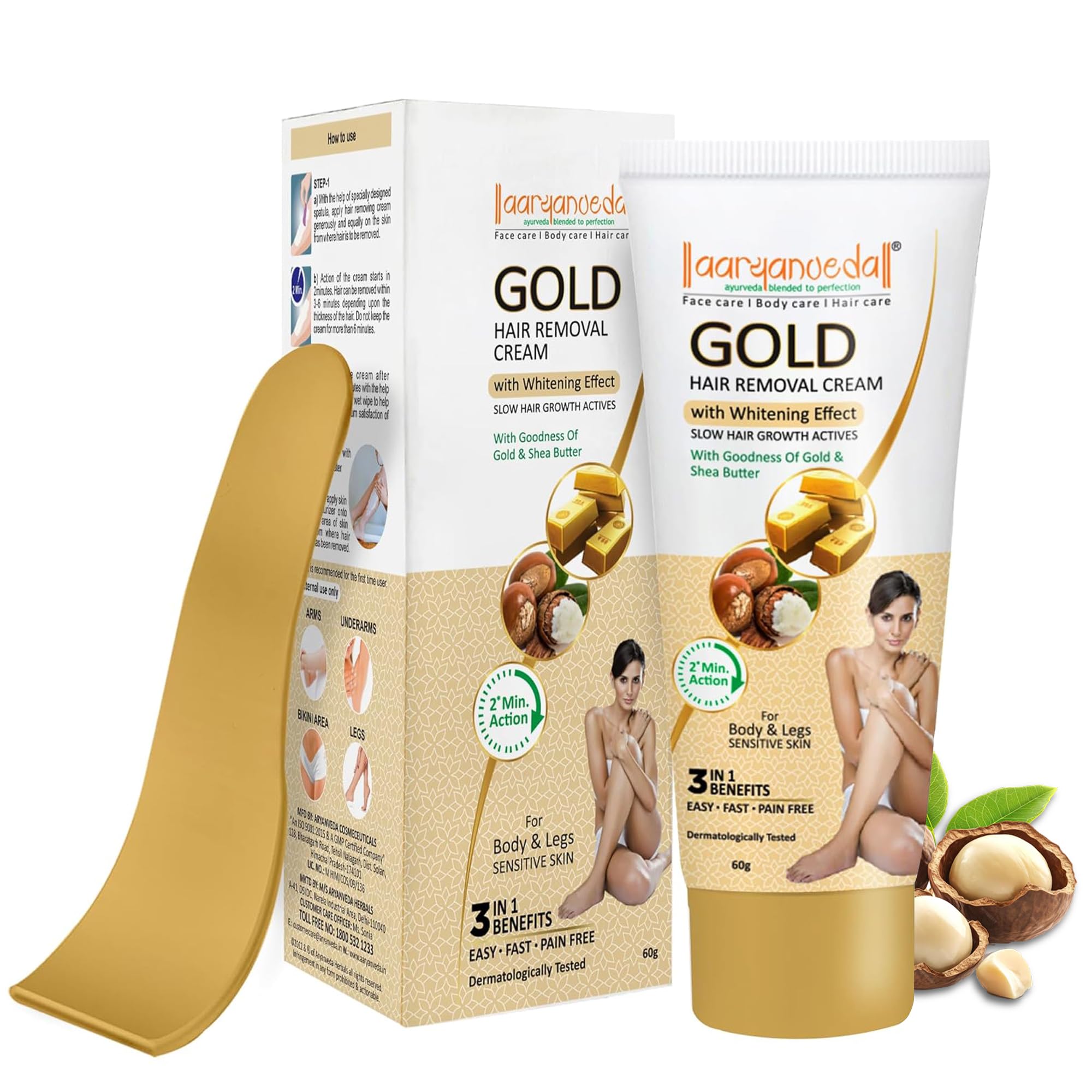 Aryanveda Gold Hair Removal Cream With Whitening Effect & Slow Hair Growth Actives (60g) (B0CNVR4WV6) Amazon Price History, Amazon Price Tracker