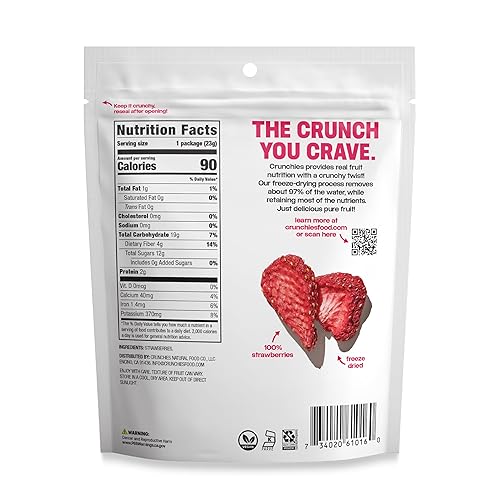Miniatura 2 de Crunchies Frutas liofilizadas, fruta crujiente 100% natural, sin OMG y Kosher, paquete de bocadillos de frutas liofilizadas resellables individuales