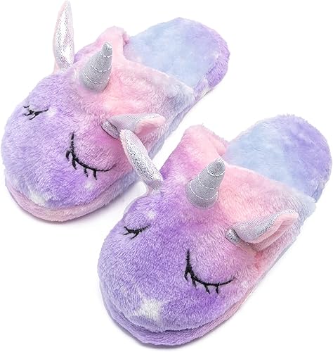 Miniatura 6 de Bata suave con capucha de unicornio y pantuflas a juego, diadema y venda para los ojos para niñas