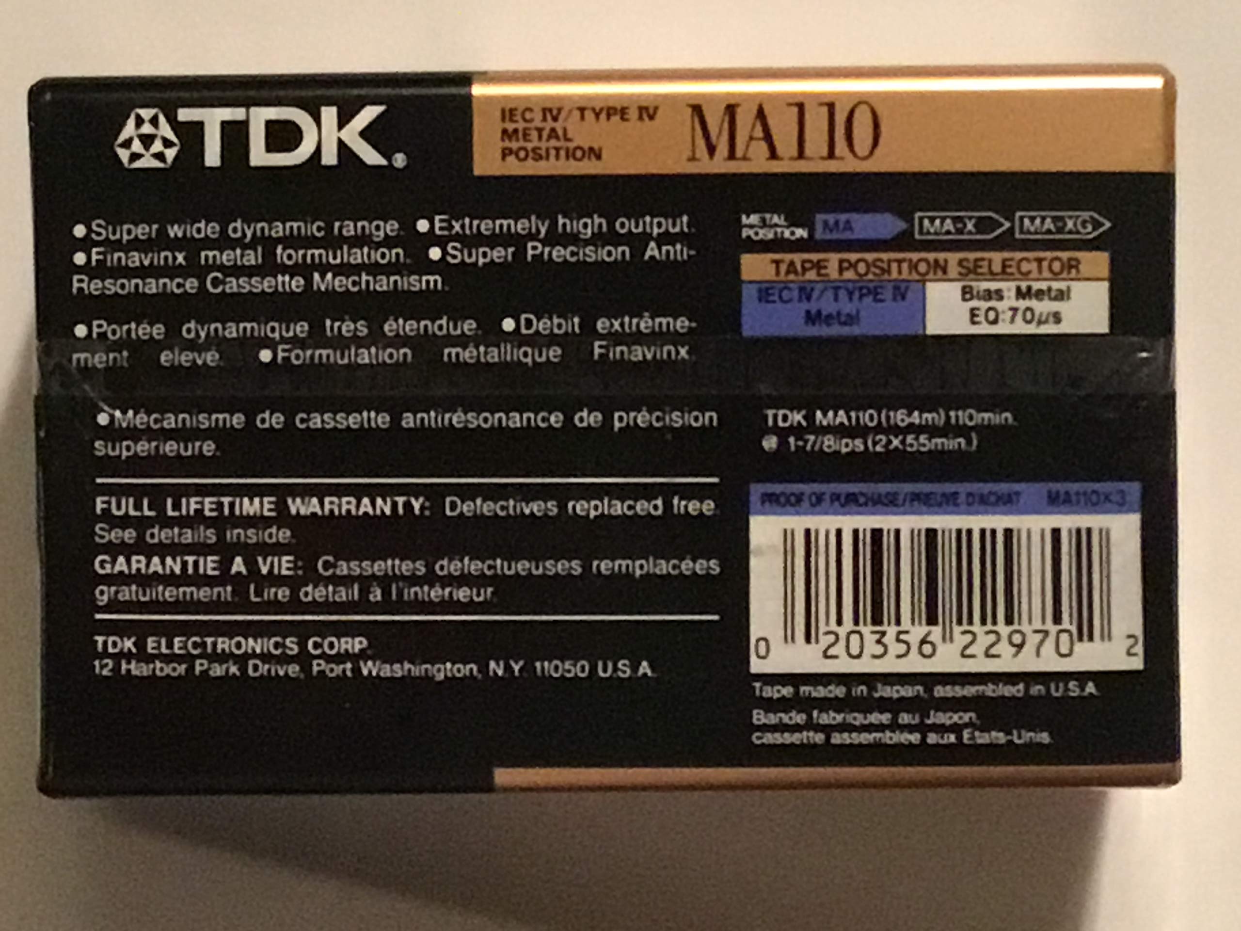 TDK 110-minute Metall Kassetten (3er Pack) (ma110s3)