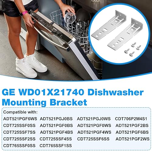 Miniatura 5 de WD01X21740 Soporte de montaje de lavavajillas para lavavajillas GE Hotpoint WD01X10598 GEHWD01X21740 WD01X2174 PS11700868, reemplaza el soporte de
