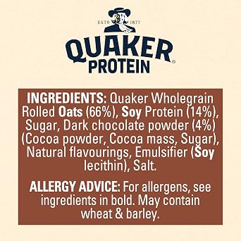 Quaker Oats High Protein Chocolate Brownie Porridge Sachets 8x44g