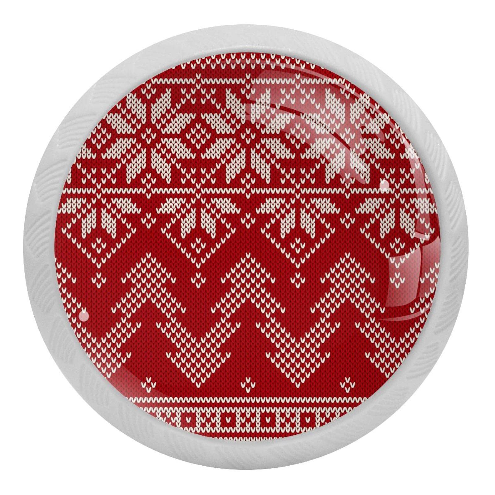 Poignées de tiroir tricot rouge bouton de placard commode Noël vert fluorescent 3,5cm