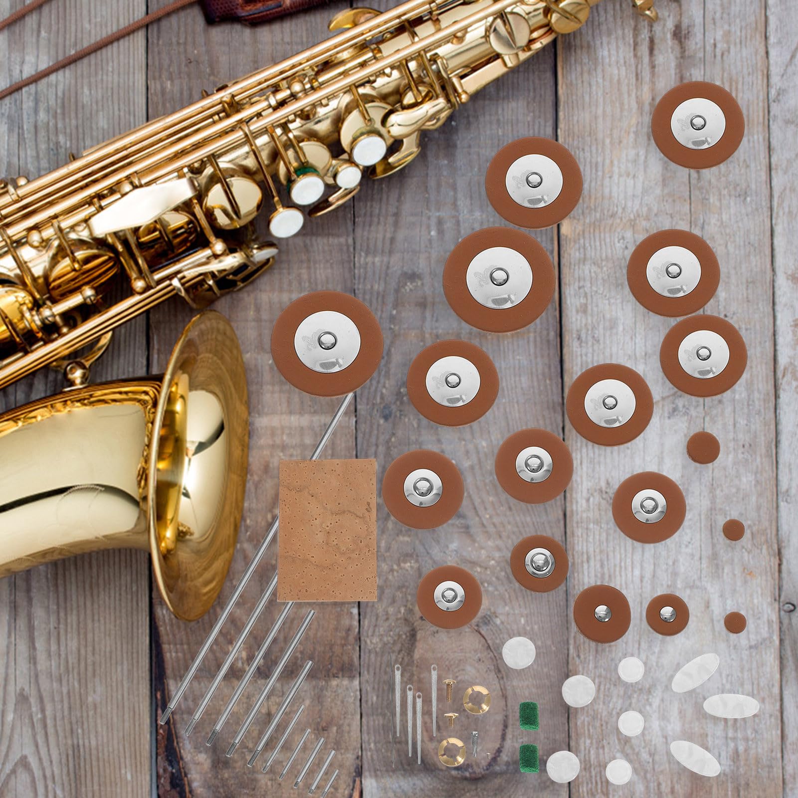TOYANDONA Kit di Riparazione per Sassofono Contralto Cuscinetti, Viti e Accessori di Manutenzione, Set Completo per Strumenti a Fiato Adatto a Principianti e Professionisti