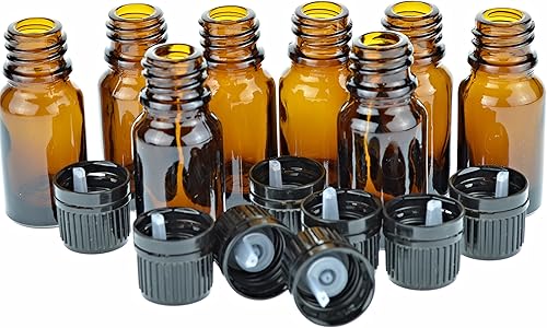 Botellas de 0.34 onzas líquidas, color ámbar, 8, 8