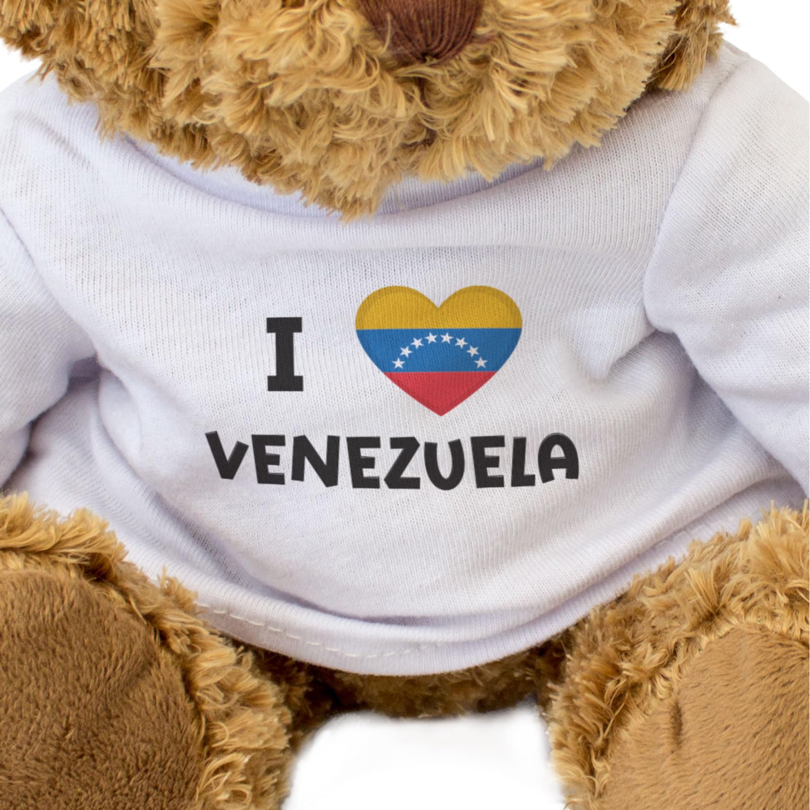 I LOVE VENEZUELA FLAG - Teddy Bear - Cute Soft Cuddly Adorable - Gift Present, Brown - Image 3