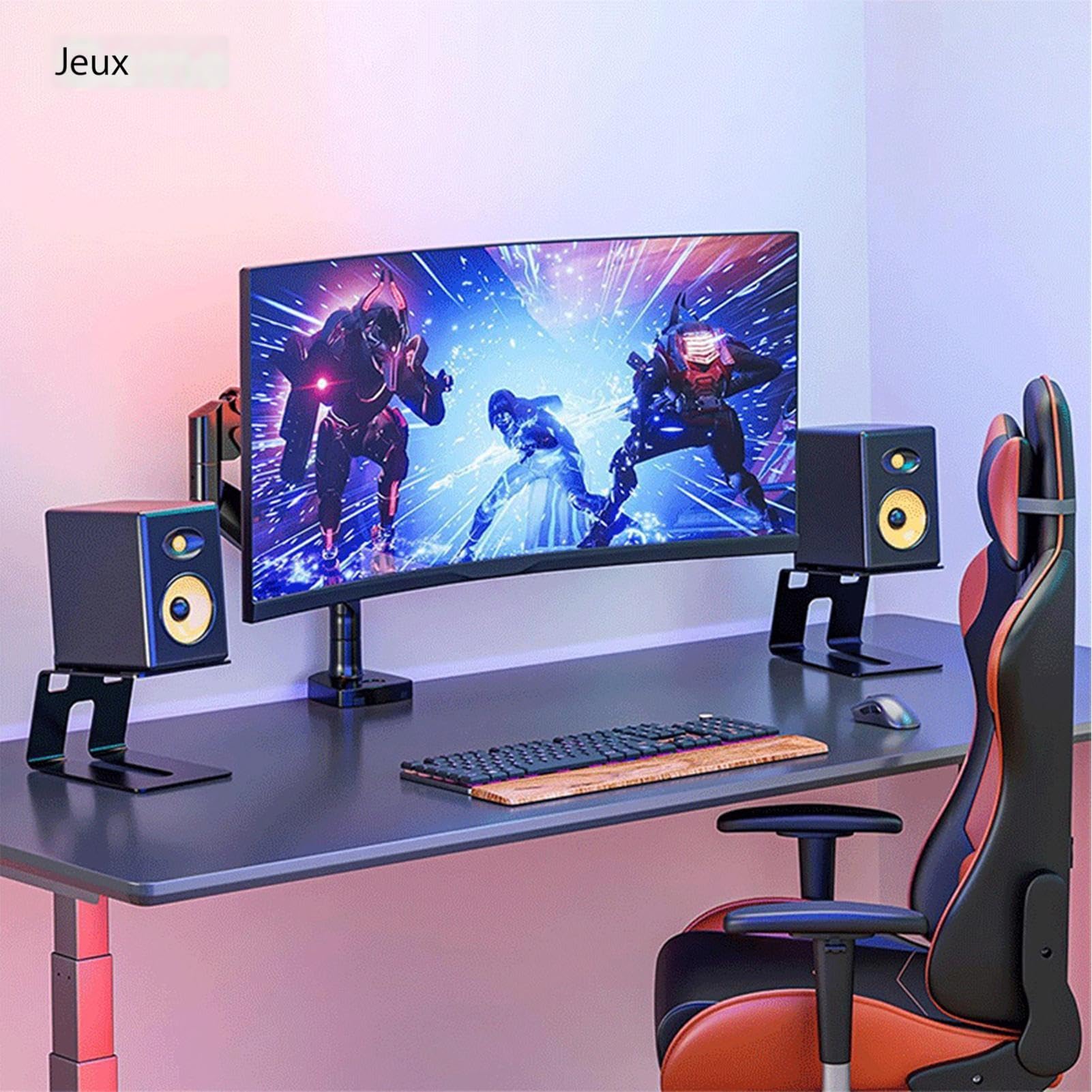 Soportes de monitor de estudio, soportes de altavoz de escritorio, par estable de soportes de altavoz de estante 2 piezas, soporte de altavoces de estante para altavoces de estante