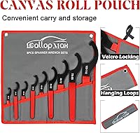 Vista 4 de Juego de llaves de coilover de 9 piezas, llaves universales para motocicleta, bobina de acero al carbono ajustable, herramienta de ajuste sobre Rojo