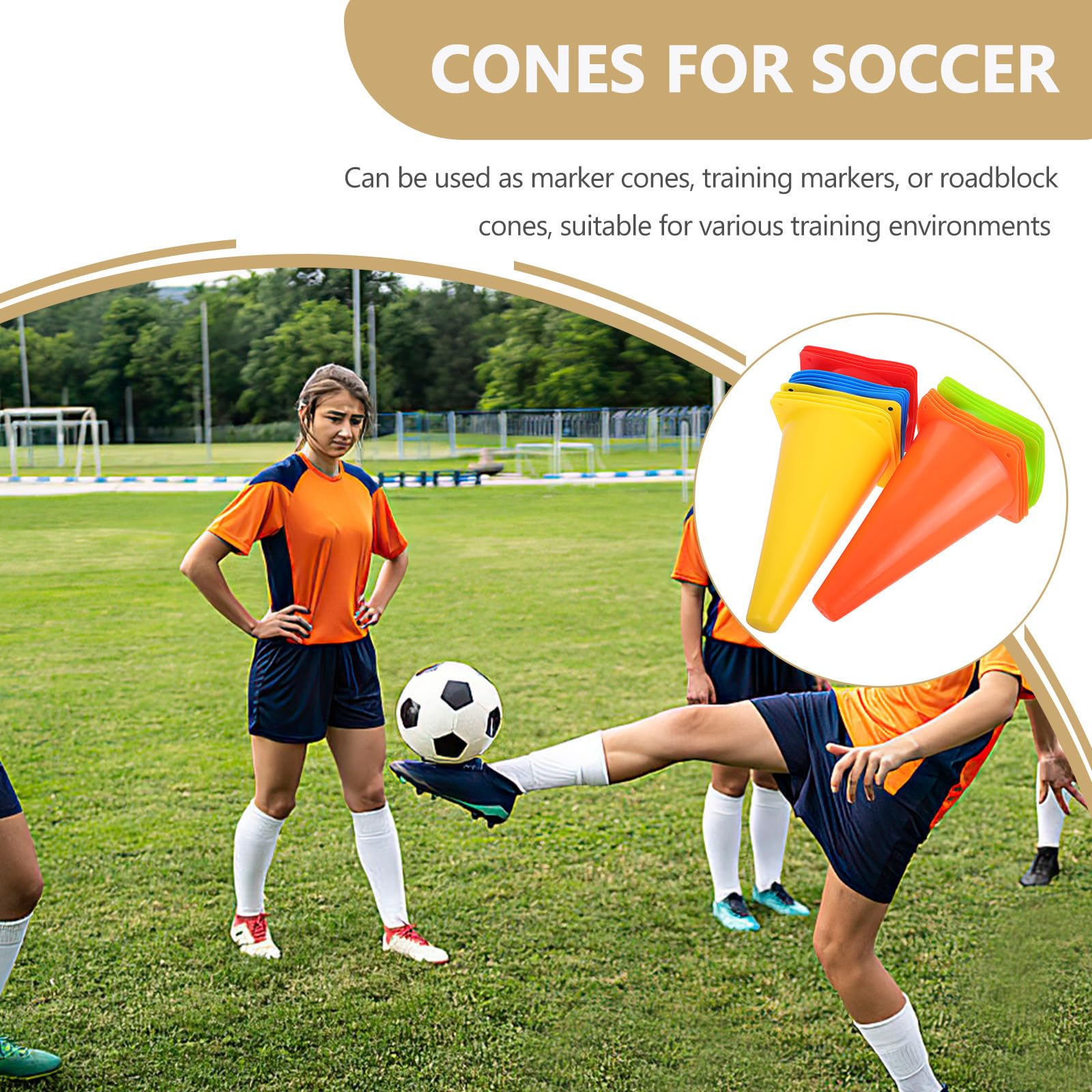 Healvian 20 Pièces Petits Cônes de Signalisation en Plastique Légers et Multifonctionnels pour Entraînement Sportif Basketball et Football, Plots de Balisage pour Exercices
