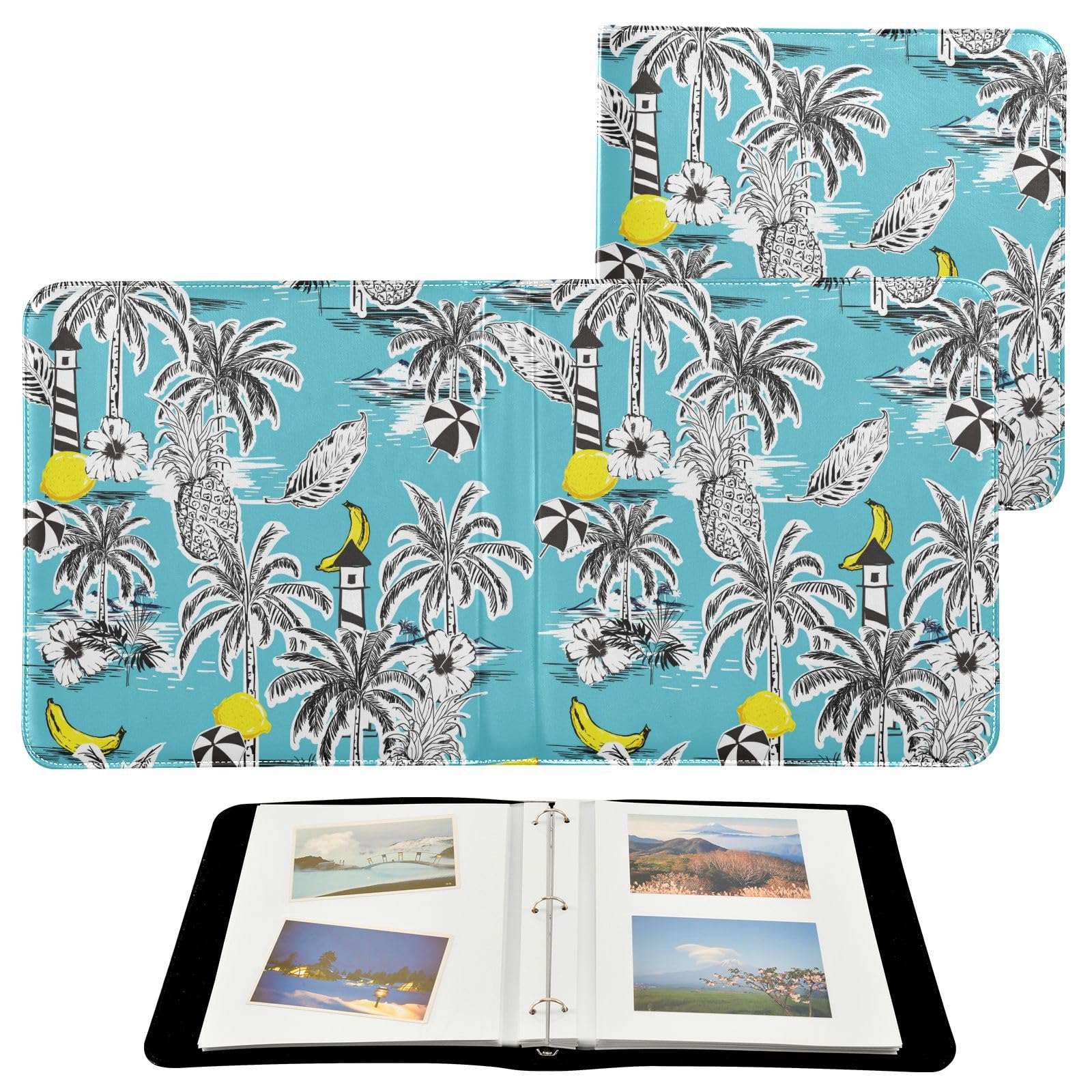 Álbum de fotos, álbumes de fotos, autoadhesivos, para estantería de fotos, álbumes de fotos para 6 x 8 pulgadas, color azul isla tropical