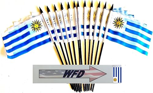 Miniatura 24 de Banderas de escritorio de Nicaragua, paquete de 12 banderas pequeñas de poliéster de 4 x 6 pulgadas en miniatura para mesa de oficina, pequeñas