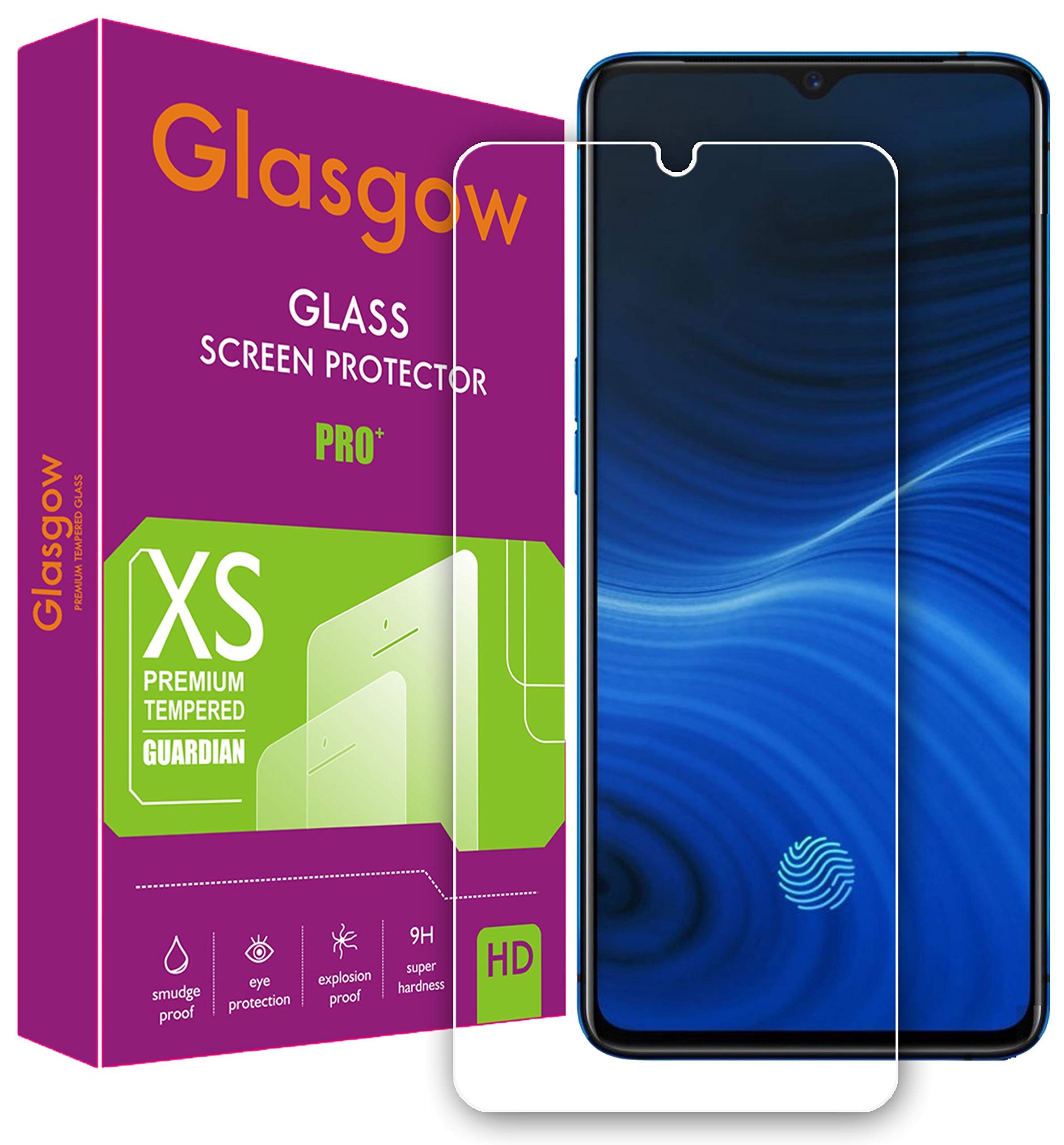 Glasgow 9H+ High Definition [HD] Tempered Glass for Realme X2 Pro Screen Protection Premium Product [Curved Edges] [Gorilla] (B081V1PLFM) Amazon Price History, Amazon Price Tracker