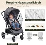 Orzbow Baby Mosquito Net for Stroller, Universal Fit, Breathable, Black | Tear-Resistant Mesh, Insect Barrier w/Travel Bag for Stroller, Car Seat, Bassinet, Cradle, Mini Cribs, Baby Summer Essential