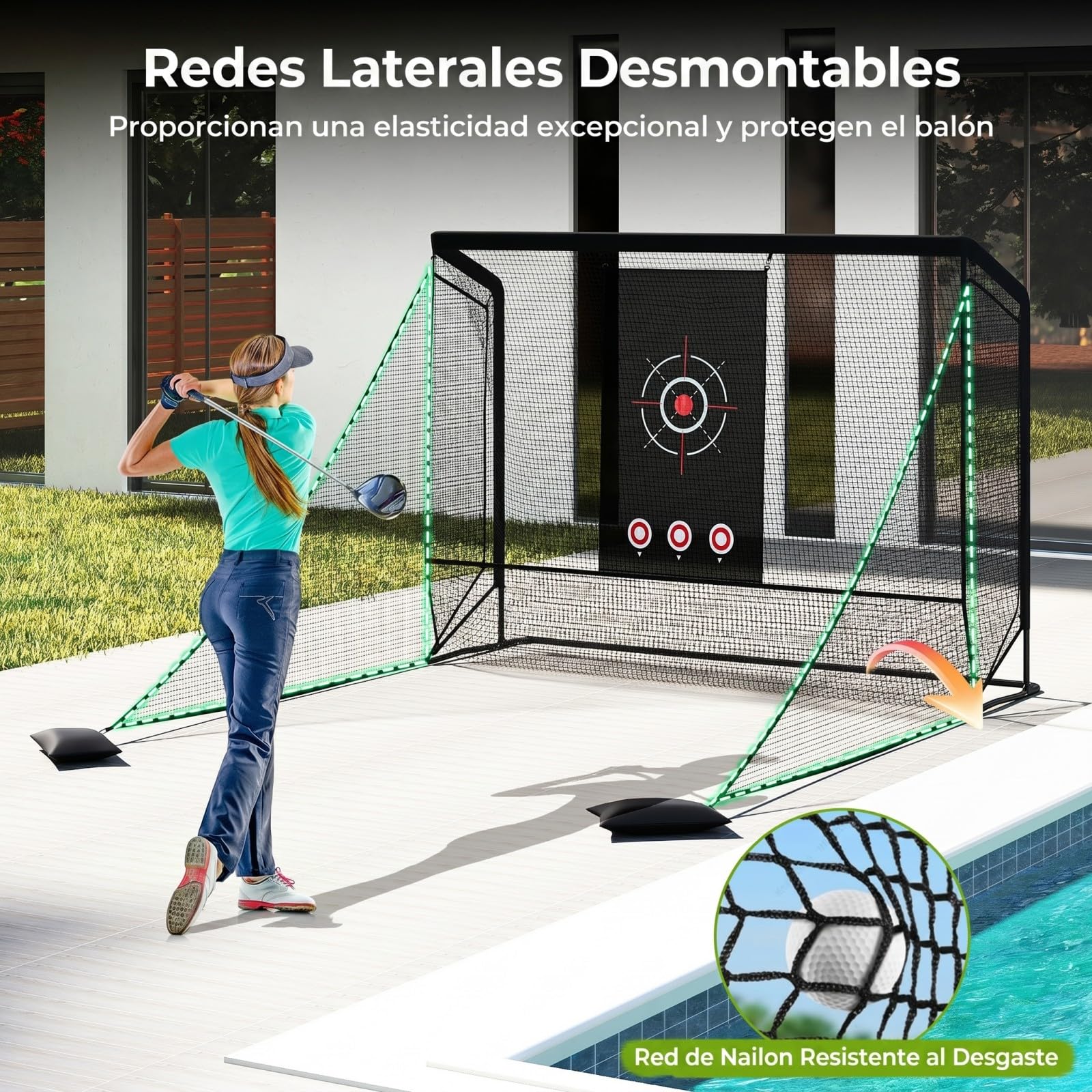 COSTWAY Red de Práctica Golf, Redes Laterales Desmontables
