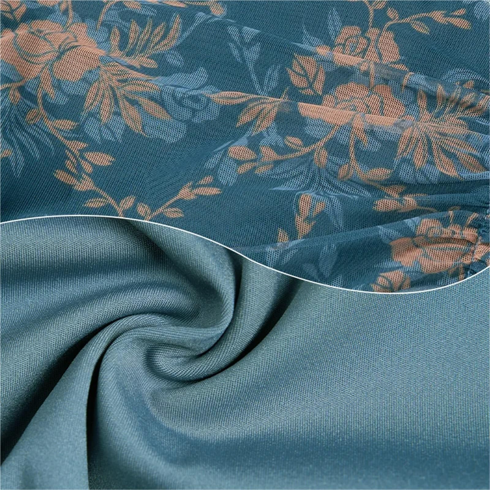 Body Danza Donna Body da Balletto Donna Body da Danza Floreale Falso in Due Pezzi Scollo a V Maglia Splice Manica Corta Body da Ginnastica Body da Balletto(Blue,XL Height 170-175cm)