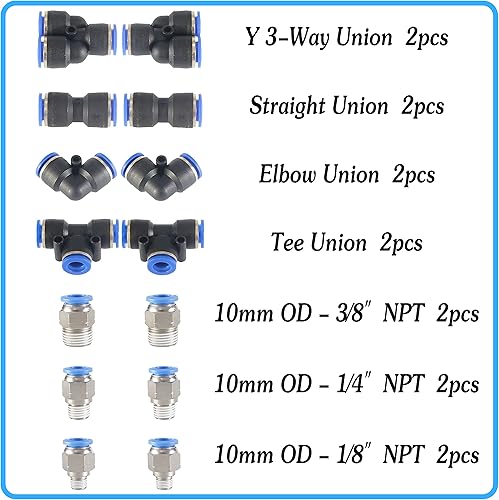 Miniatura 4 de MSAEIQUN Tubo neumático de poliuretano azul PU manguera de aire tubo kit 0.394 in OD 0.256 in ID 32.8 ft 32.8 pies para línea de aire o
