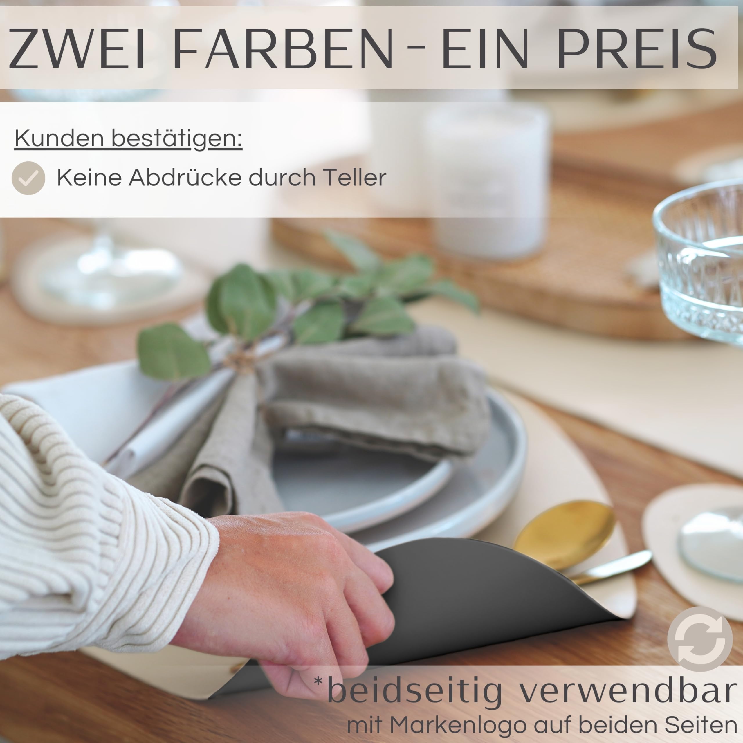 DEERYARD - Juego De 6 Manteles Individuales De Piel Superfina