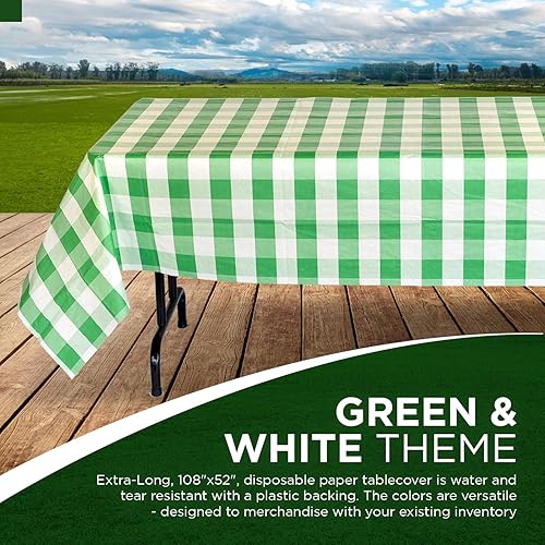 Miniatura 2 de Havercamp Mantel de mesa a cuadros verde y blanco  54 x 108 pulgadas  Colección clásica a cuadros  Ideal para picnic, barbacoa, cocina, tema de