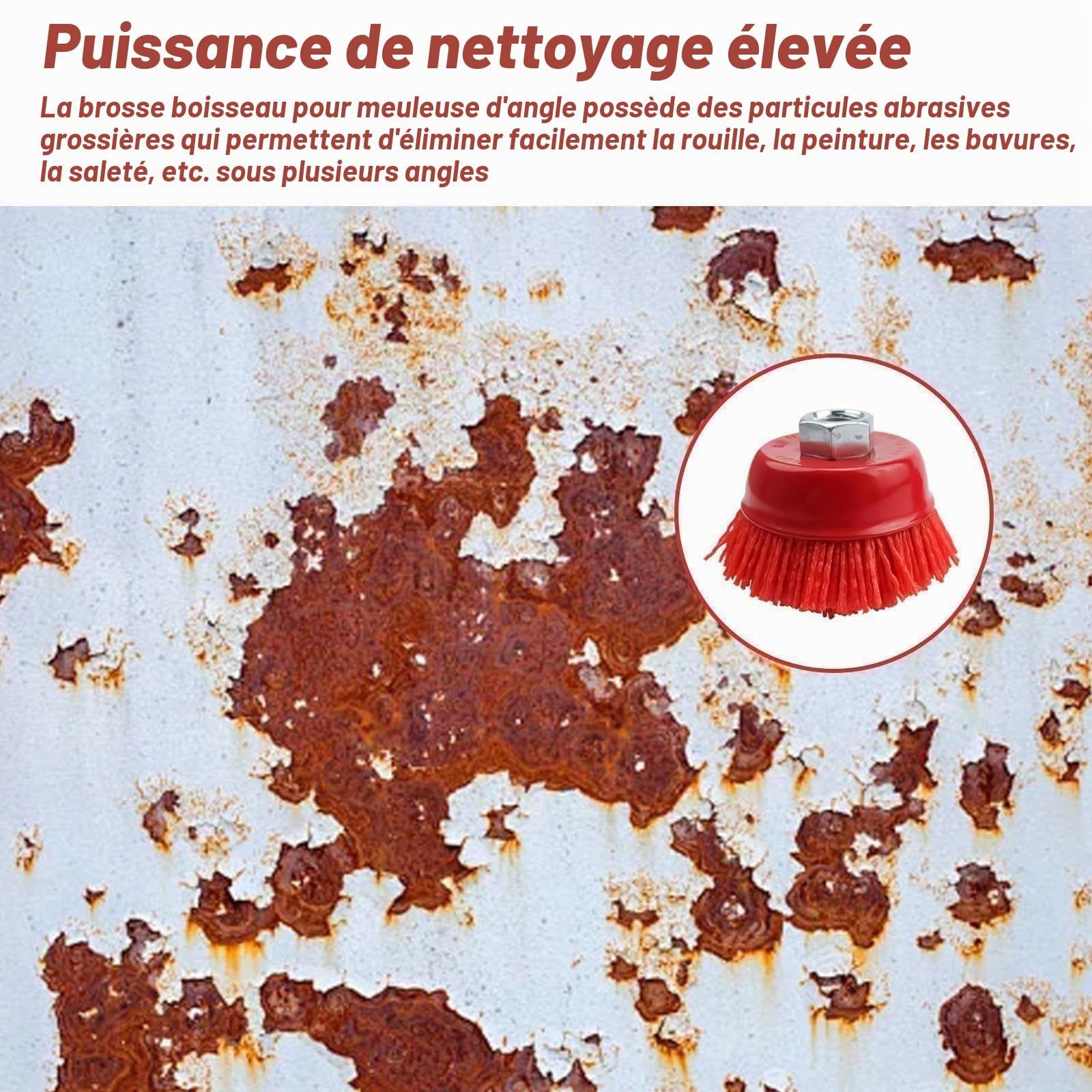 2 Pièce Brosser Nylon Meuleuse – Brosser Nylon Perceuse M14 Ø100mm – Brosse Metallique pour Perceuse pour Ébavurage, Décapage & Dépôt de Rouille