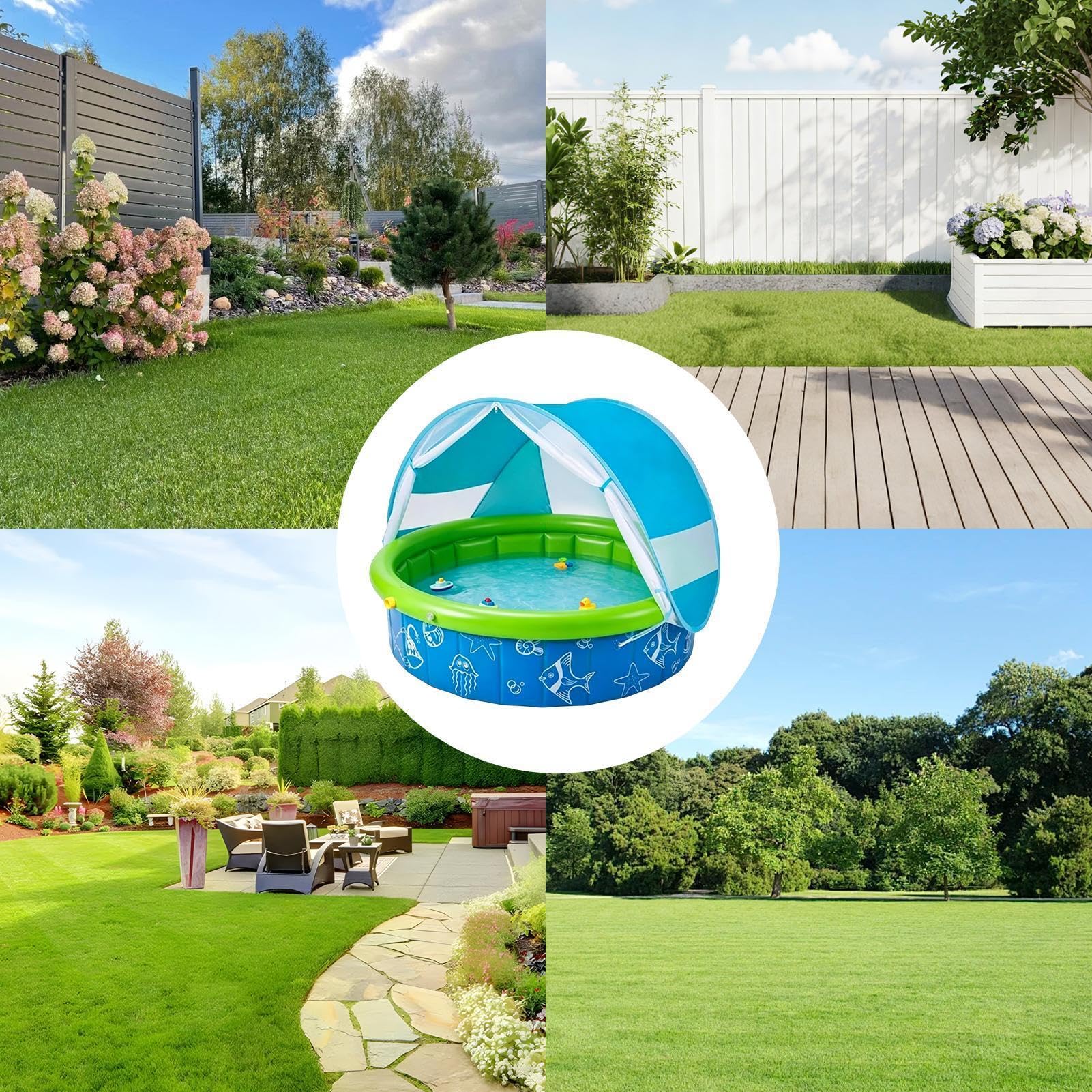 Aufblasbarer Pool mit Überdachung – faltbares, rutschfestes Spielzeug mit Netz – aufblasbarer Pool, für draußen, Sommer, Park, Hinterhof, Terrasse, Reisen