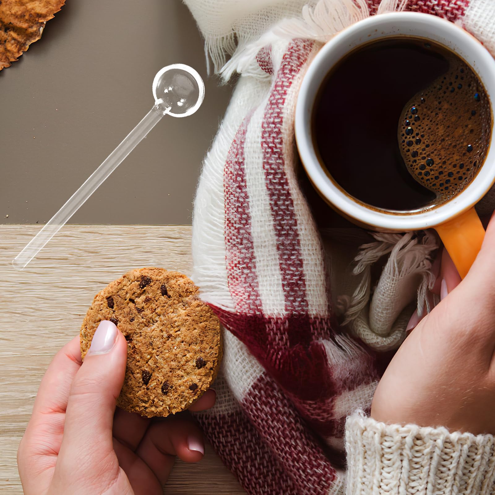 Cucchiai di vetro con manico lungo Dessert trasparente Bellissimi posate in vetro Cucchiai per mescolare caffè Cucchiaini da tè per bar per feste in casa  15